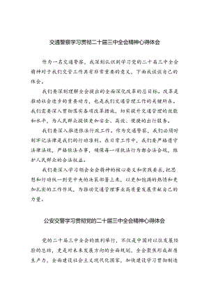 （9篇）交通警察学习贯彻二十届三中全会精神心得体会范文.docx