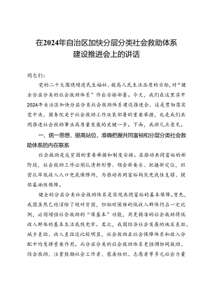 在2024年自治区加快分层分类社会救助体系建设推进会上的讲话.docx