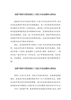 检察干警学习贯彻党的二十届三中全会精神心得体会范本8篇供参考.docx