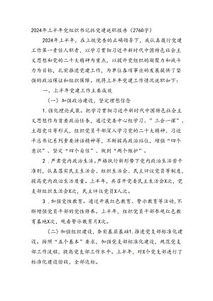 2024年上半年党组织书记抓党建述职报告（2760字）.docx