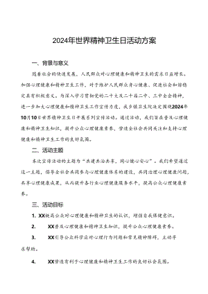 三篇卫生院开展2024年世界精神卫生日宣传工作方案.docx