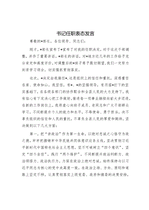 书记任职表态发言.docx
