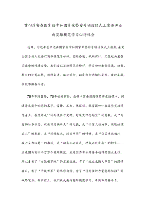 贯彻落实在国家勋章和国家荣誉称号颁授仪式上重要讲话向英雄模范学习心得体会.docx