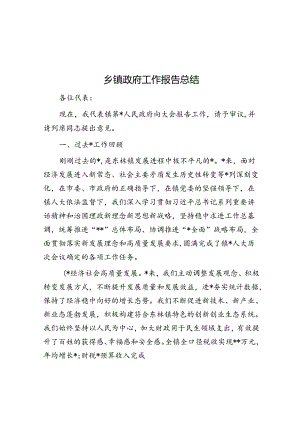 乡镇政府工作报告总结.docx