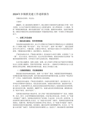 2024 年乡镇抓党建工作述职报告.docx