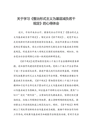 机关干部关于学习整治形式主义为基层减负若干规定的心得体会5篇.docx