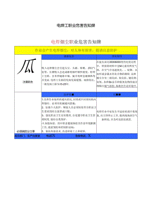 电焊工职业危害告知牌（2024年）.docx