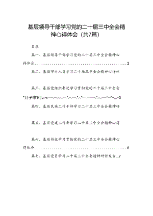 基层领导干部学习党的二十届三中全会精神心得体会7篇（详细版）.docx