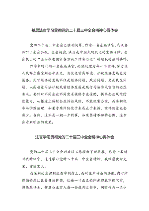 基层法官学习贯彻党的二十届三中全会精神心得体会8篇供参考.docx