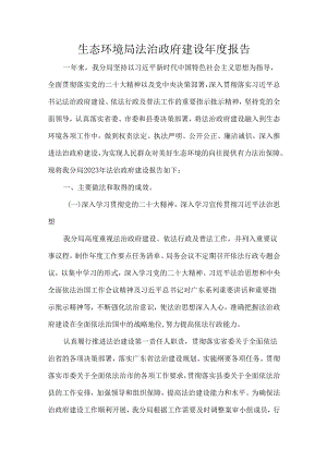 生态环境局法治政府建设年度报告.docx