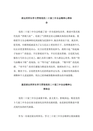 派出所所长学习贯彻党的二十届三中全会精神心得体会例文8篇（最新版）.docx