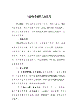 城乡融合发展实施意见.docx