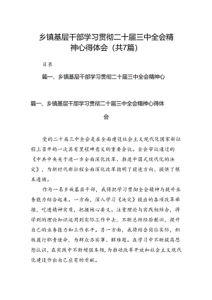 乡镇基层干部学习贯彻二十届三中全会精神心得体会（共7篇）.docx