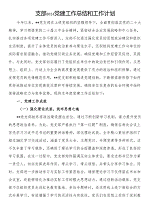 支部2024党建工作总结和工作计划.docx