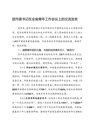 团市委书记在全省青年工作会议上的交流发言.docx