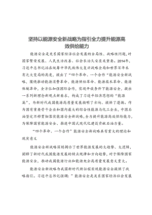 坚持以能源安全新战略为指引全力提升能源高效供给能力.docx