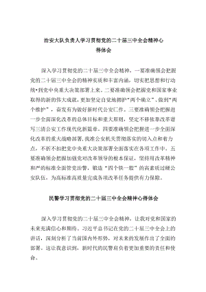 （11篇）治安大队负责人学习贯彻党的二十届三中全会精神心得体会范文.docx