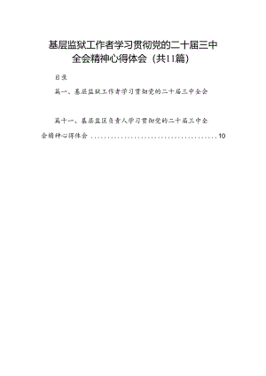 （11篇）基层监狱工作者学习贯彻党的二十届三中全会精神心得体会（详细版）.docx