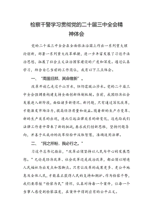检察干警学习贯彻党的二十届三中全会精神体会.docx