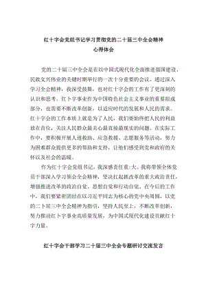 （8篇）红十字会党组书记学习贯彻党的二十届三中全会精神心得体会专题资料.docx