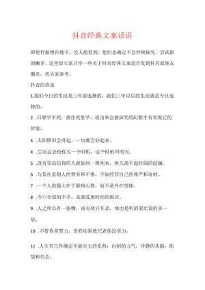 抖音经典文案话语.docx