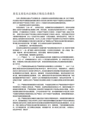 某党支部党内法规执行情况自查报告.docx