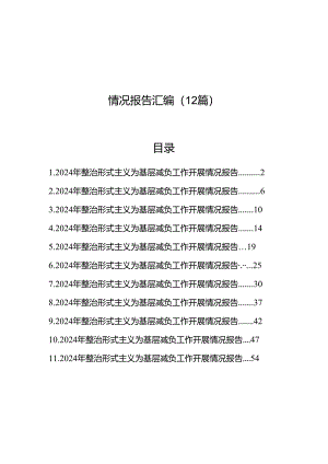 2024整治形式主义为基层减负工作开展情况报告汇编12篇.docx