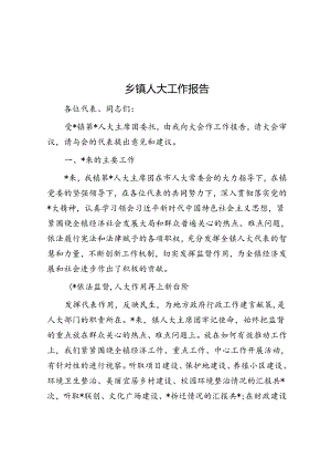 乡镇人大工作报告.docx