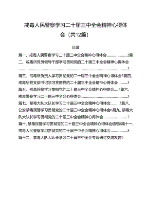 戒毒人民警察学习二十届三中全会精神心得体会(12篇集合).docx