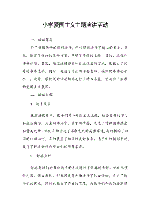 小学爱国主义主题演讲活动总结.docx