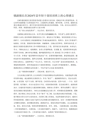 镇副镇长在2024年县年轻干部培训班上的心得感言.docx