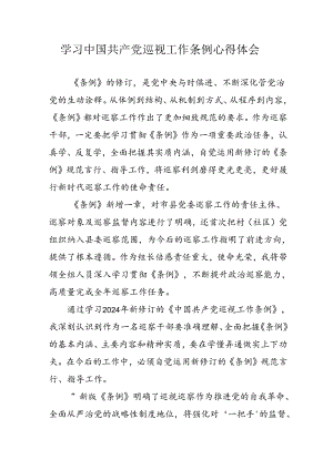 乡镇党员干部学习中国共产党巡视工作条例心得体会 汇编7份.docx
