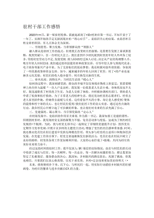 驻村干部工作感悟.docx