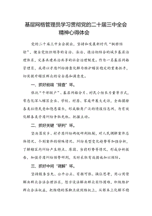 基层网格管理员学习贯彻党的二十届三中全会精神心得体会.docx