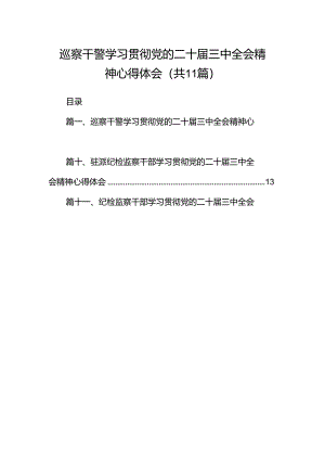 （11篇）巡察干警学习贯彻党的二十届三中全会精神心得体会范文.docx