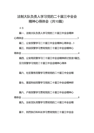 （10篇）法制大队负责人学习党的二十届三中全会精神心得体会（精选）.docx