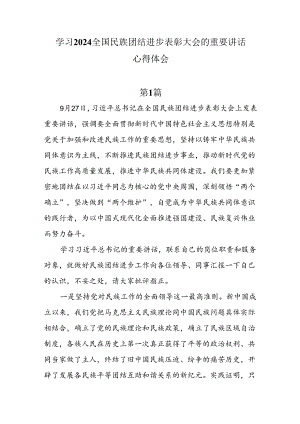 5篇学习2024全国民族团结进步表彰大会的重要讲话心得体会.docx