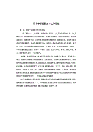 领导干部提拔三年工作总结.docx