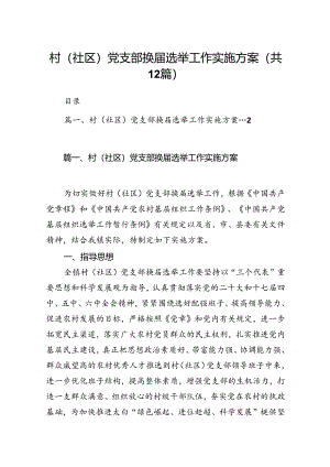 村（社区）党支部换届选举工作实施方案（共12篇）.docx