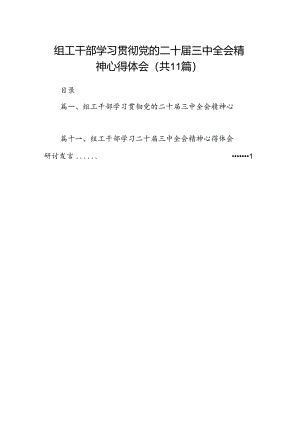 （11篇）组工干部学习贯彻党的二十届三中全会精神心得体会（精选）.docx