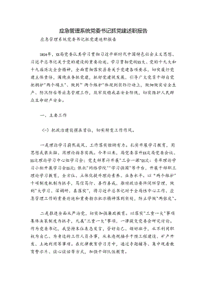 应急管理系统党委书记抓党建述职报告.docx