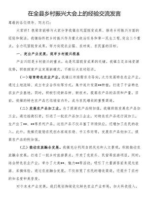 在全县乡村振兴大会上的经验交流发言.docx