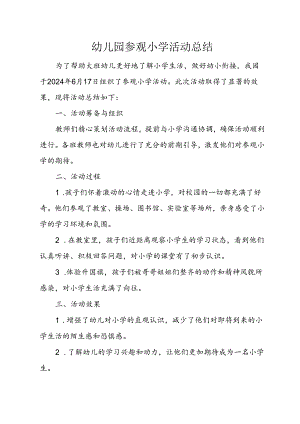 幼儿园参观小学活动总结.docx