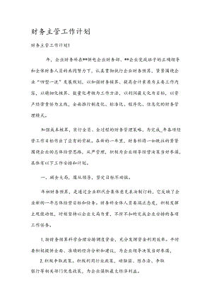 财务主管工作计划.docx
