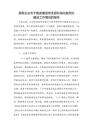 国企公司推进基层党支部标准化规范化建设工作情况报告.docx