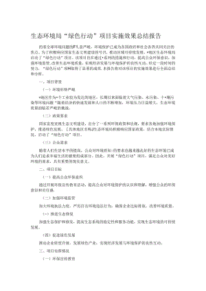 生态环境局 “绿色行动” 项目实施效果总结报告.docx
