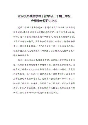 公安机关基层领导干部学习二十届三中全会精神专题研讨材料.docx