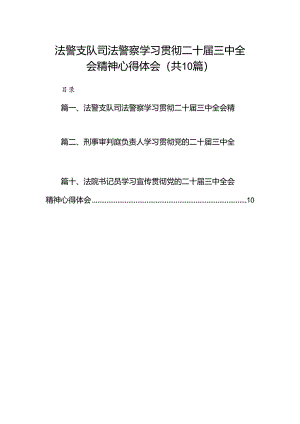 （10篇）法警支队司法警察学习贯彻二十届三中全会精神心得体会范文.docx