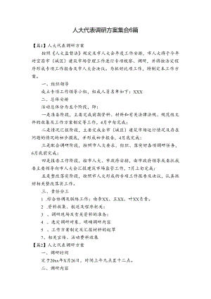 人大代表调研方案集合6篇.docx