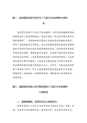 （11篇）监狱基层支部书记学习二十届三中全会精神心得体会集合.docx